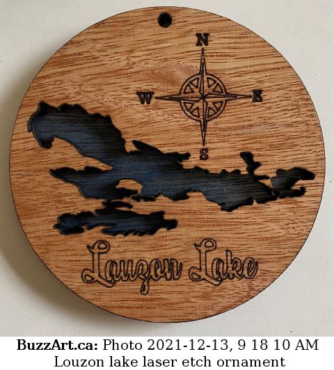 Louzon lake laser etch ornament